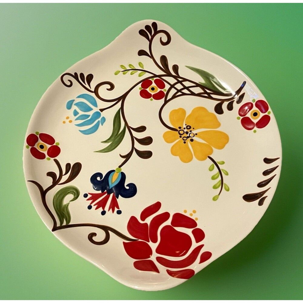 Jardine by Vida By Eva Mendes, Handled Serving Plate/Platter Retro 2011, 10'